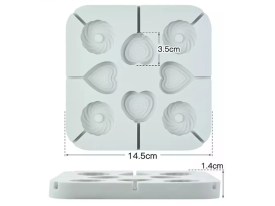 Molde silicona 8 chupetines espirales 